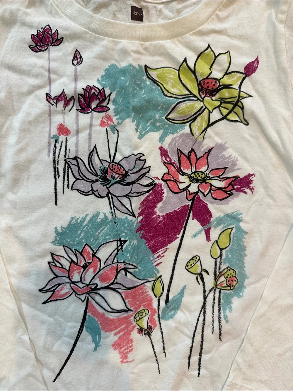 Tea Collection Flower Graphic Tee, Size 7.